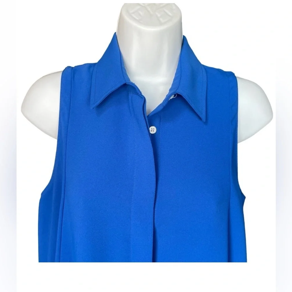 Amanda Uprichard Royal Blue Collared Mini Dress 100% Silk - Picture 14 of 16